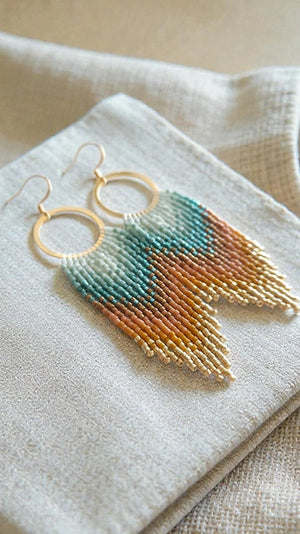 Colorful Colorado Beaded Fringe Earrings