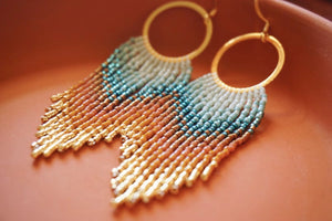 Colorful Colorado Beaded Fringe Earrings