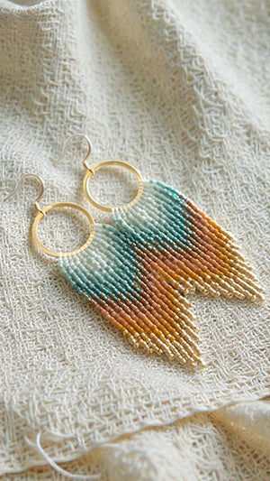 Colorful Colorado Beaded Fringe Earrings