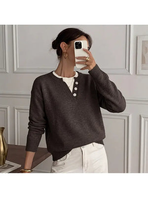 Coffee Faux 2pc Sweater
