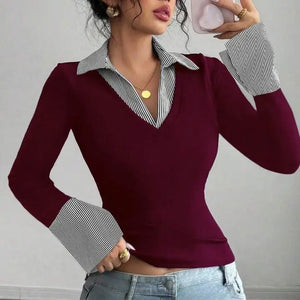 Striped False 2 Piece Top