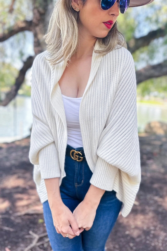 ESB Soft Knit Ribbed Cardigan Taupe