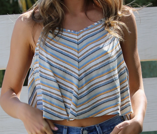 Striped Blue/White/Yellow Tank Top