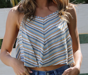 Striped Blue/White/Yellow Tank Top