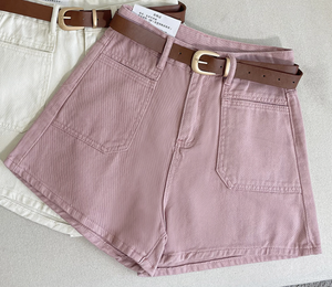 Mauve Denim High Waist Shorts