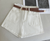 Soft White Denim High Waist Shorts