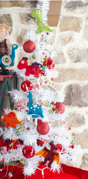 Handmade Felt Dinosaur Ornaments