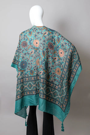 Back Of Emerald Tapestry Kimono on Mannequin