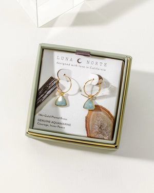 Bermuda Triangle Mini Hoops-Aquamarine