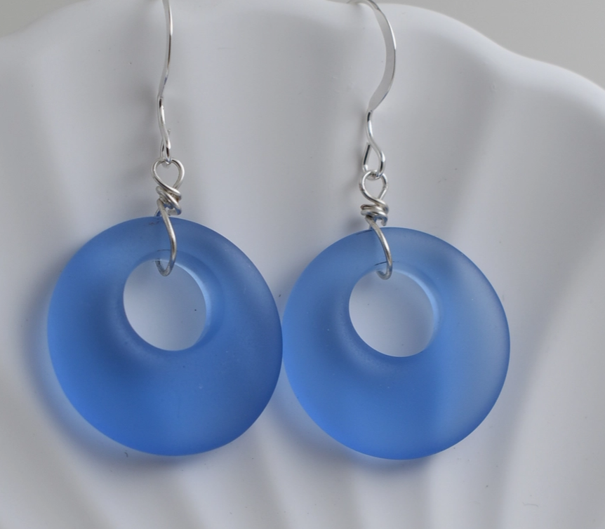 Glowing Periwinkle Eco Glass Earrings