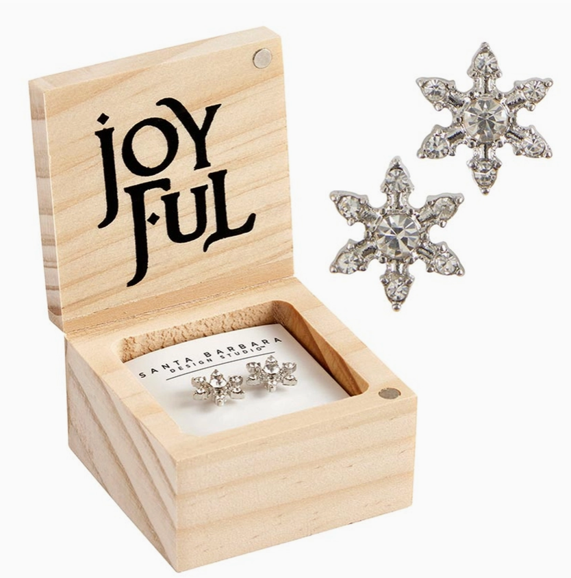 Treasure Box Earrings Snowflakes  - Joyful