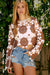 Crochet Flower Pullover Top-Cream & Taupe