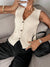 Beige Button-Up Sweater Vest