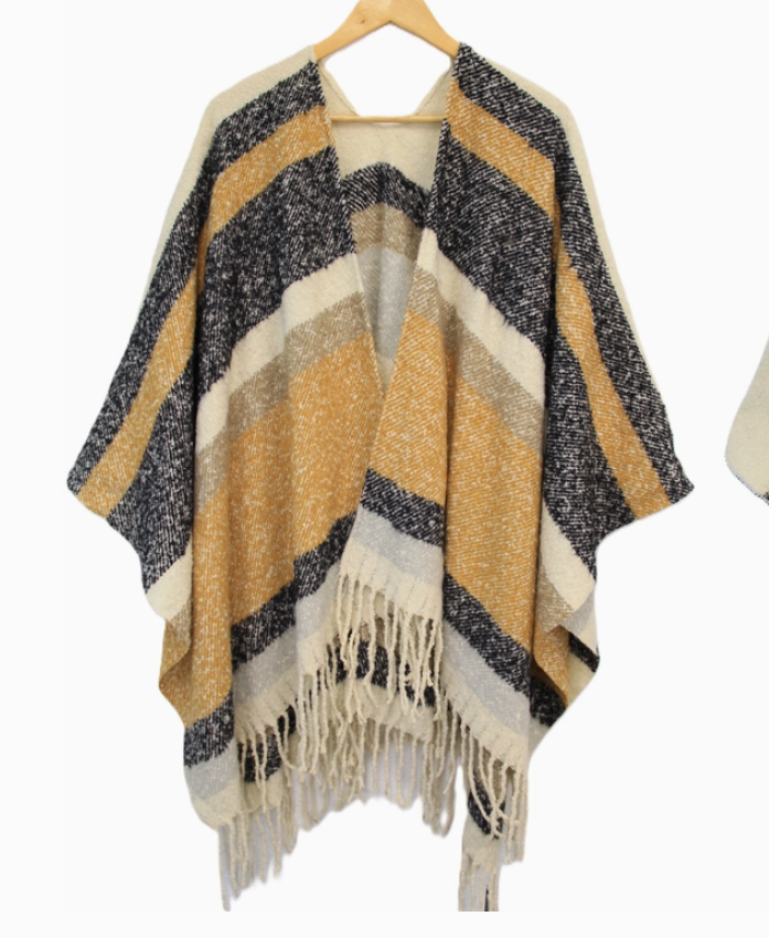 Farmers Market Two-Toned Striped Kimono