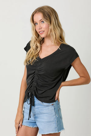 Black Ruched Modular Top