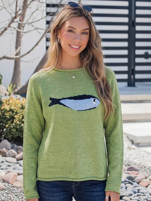 Green Fish Sweater