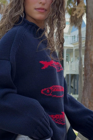 Navy Fish Sweater