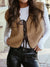 Double Tie Beige Fleece Vest