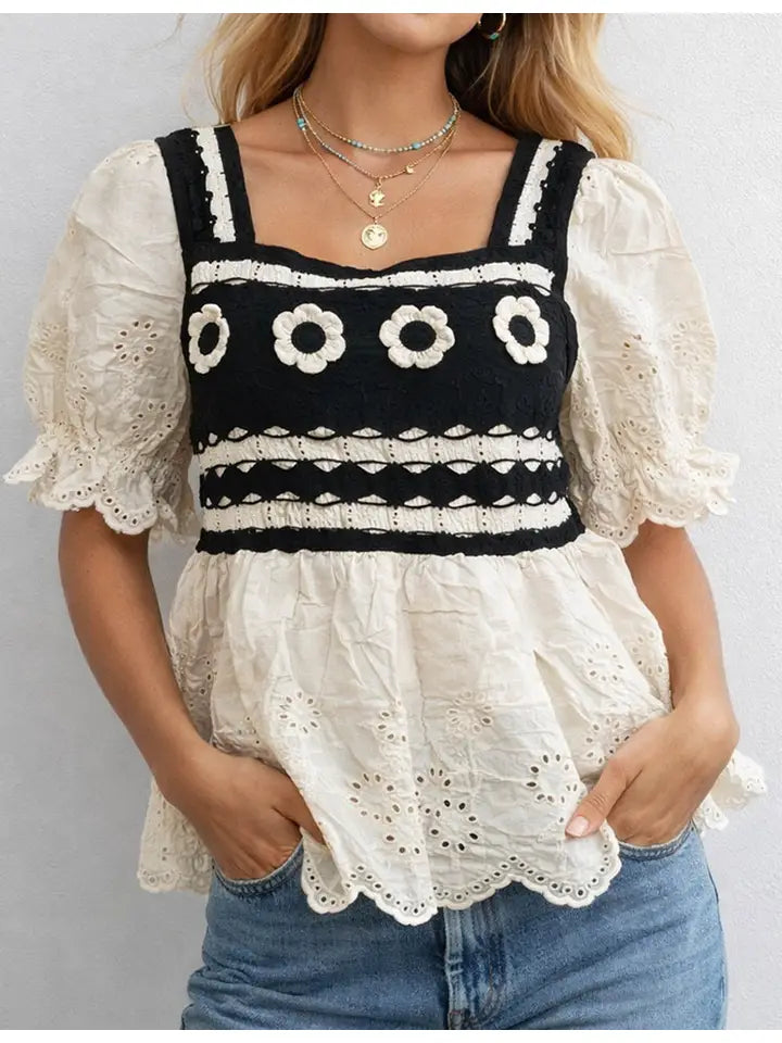Floral Puff Sleeve Blouse