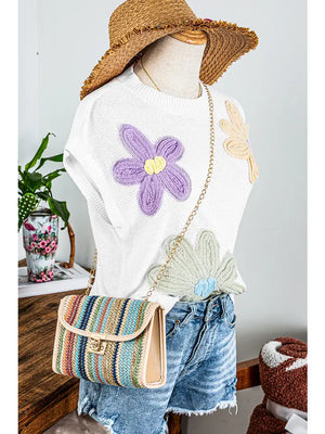 Multicolor Flower Crochet Top
