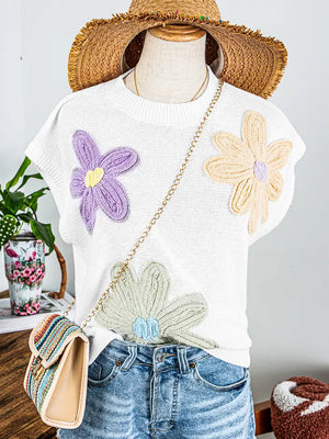 Multicolor Flower Crochet Top
