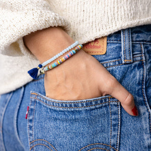 Rainbow Sequin Stretch Bracelet