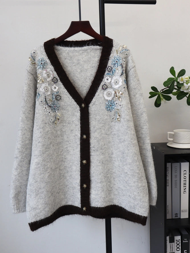 Beaded Oversized Cardigan