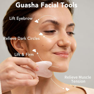 Rose Quartz Gua Sha & Facial Roller Set