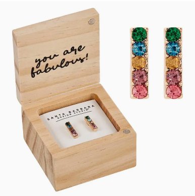 Treasure Box Earrings - "Hello Darling" Multicolor Bar