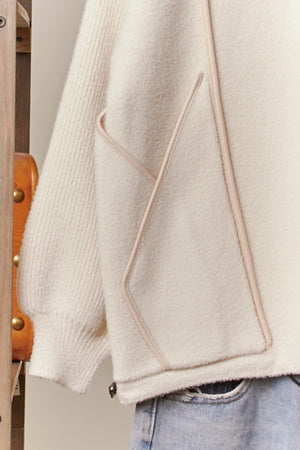 Cream High Neck Zip Up Jacket