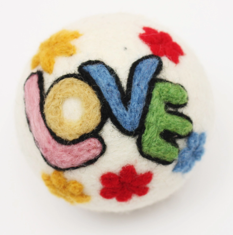 Colorful Hippie Love Dryer Ball