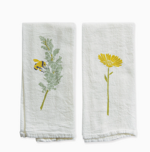 Cloth Napkins hand-drawn illustrations Set of 4