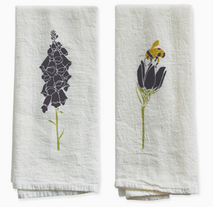 Cloth Napkins hand-drawn illustrations Set of 4