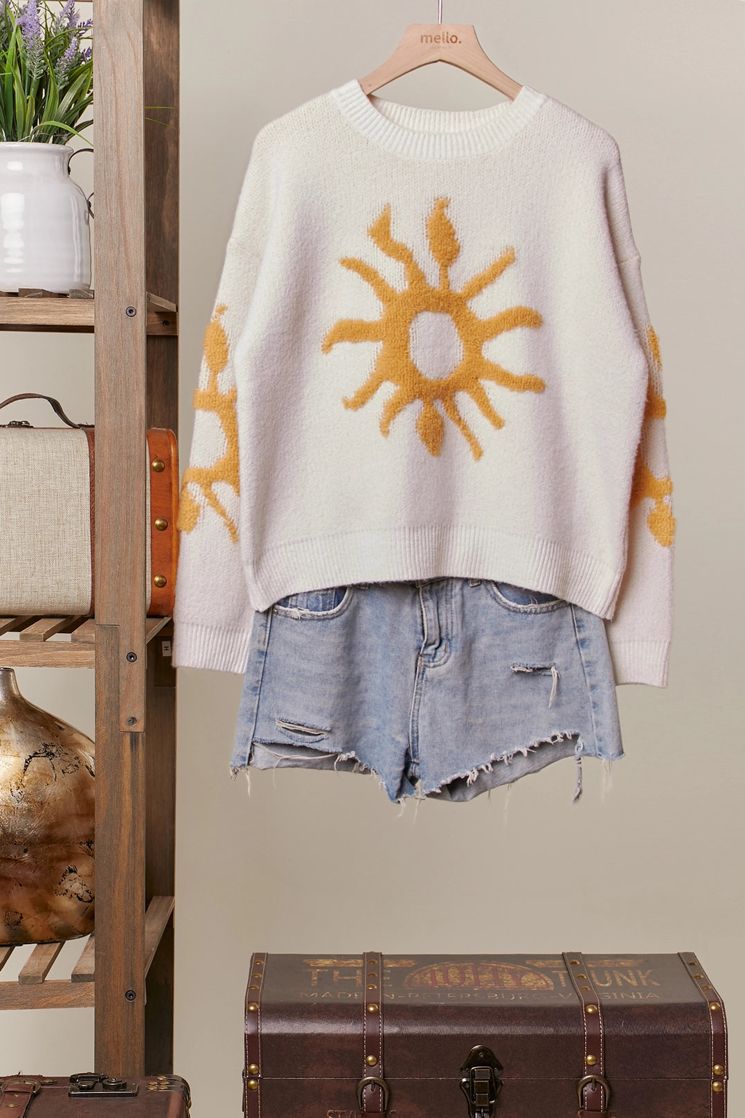 Knit Sun Sweater-Ivory