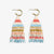 Medium Beaded Fringe Gold Hoop Earrings