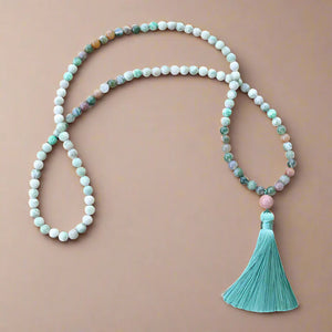 Lucky Jasper & Indian Agate Mala Necklace