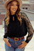 Black Keyhole Blouse W/ Lace Sleeves