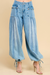 Light Wash Ankle Drawstring Jeans