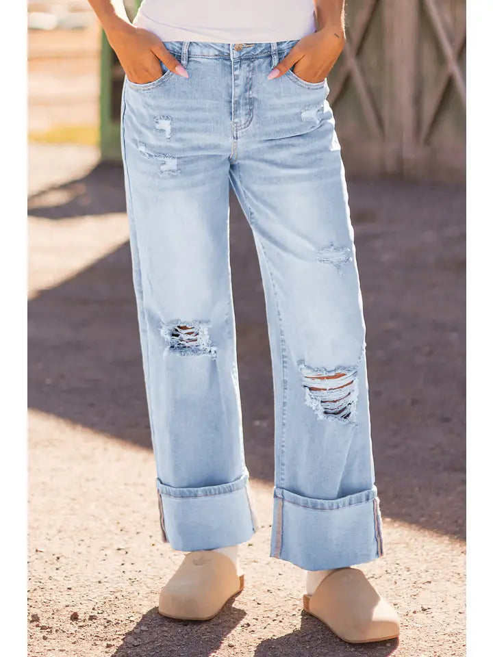 Light Wash Distressed Jeans