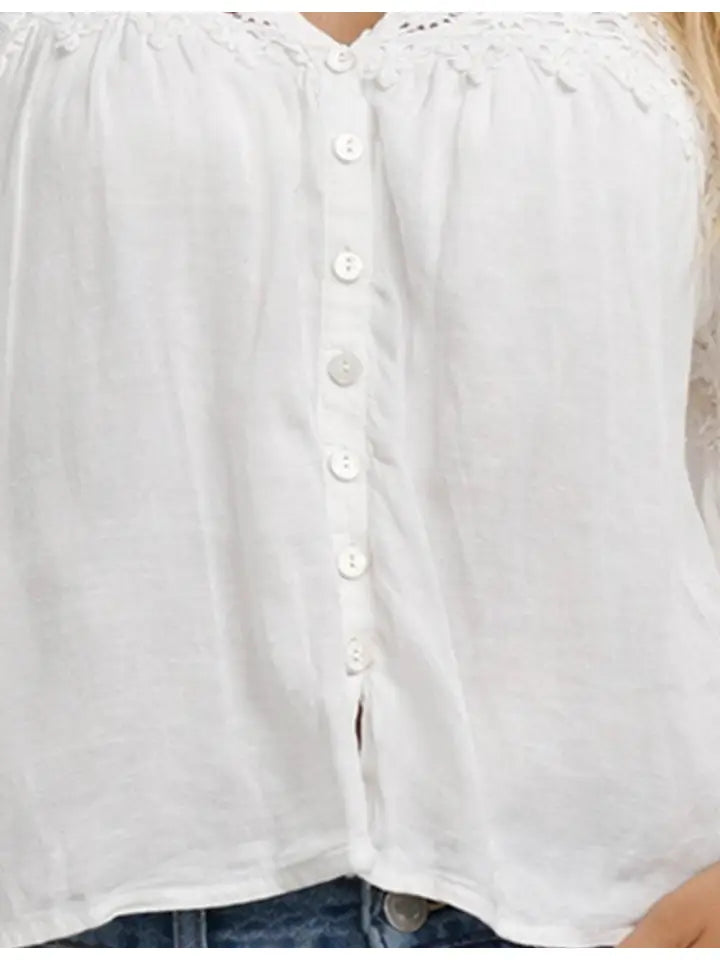 White Embroidered Long Sleeve
