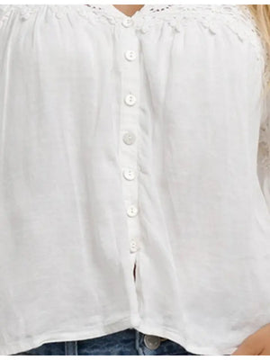 White Embroidered Long Sleeve