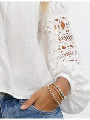 White Embroidered Long Sleeve