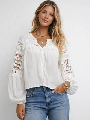 White Embroidered Long Sleeve