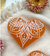 Etched Peach Selenite Crystal Heart-Lotus Belle Design