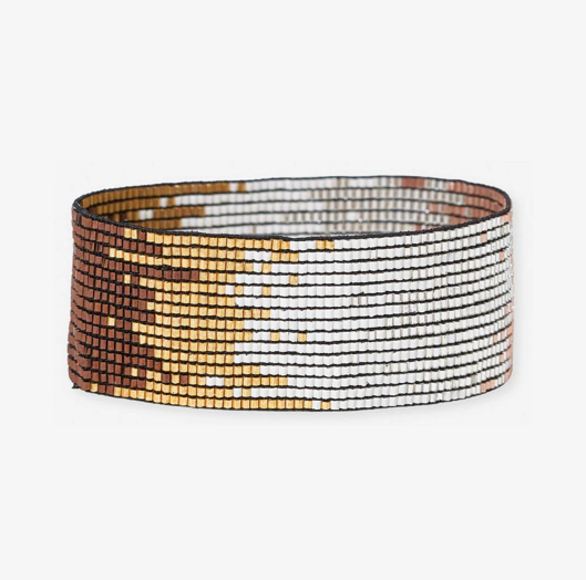 Mixed Metallics Beaded Stretch Bracelet