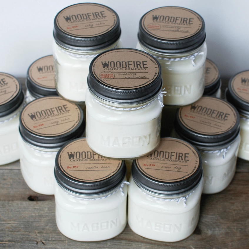 Woodfire Crackle Mason Jar Candles