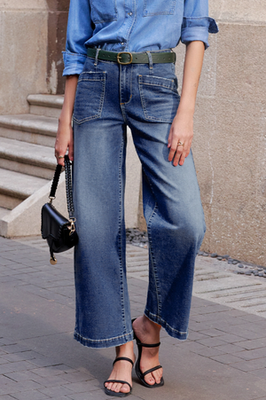 Patch Pocket Blue Jeans