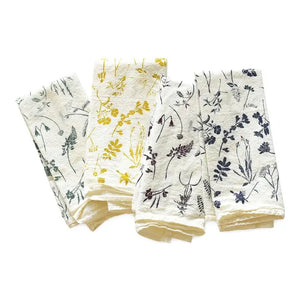 Cloth Napkins hand-drawn illustrations Set of 4