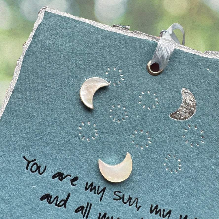 Mother of Pearl Crescent Moon Earrings