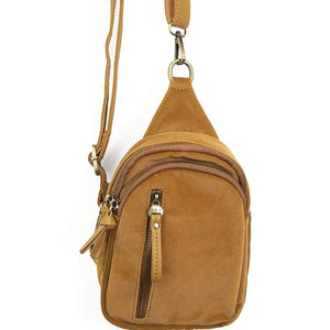 Mustard Velvet Skyler Sling Bag